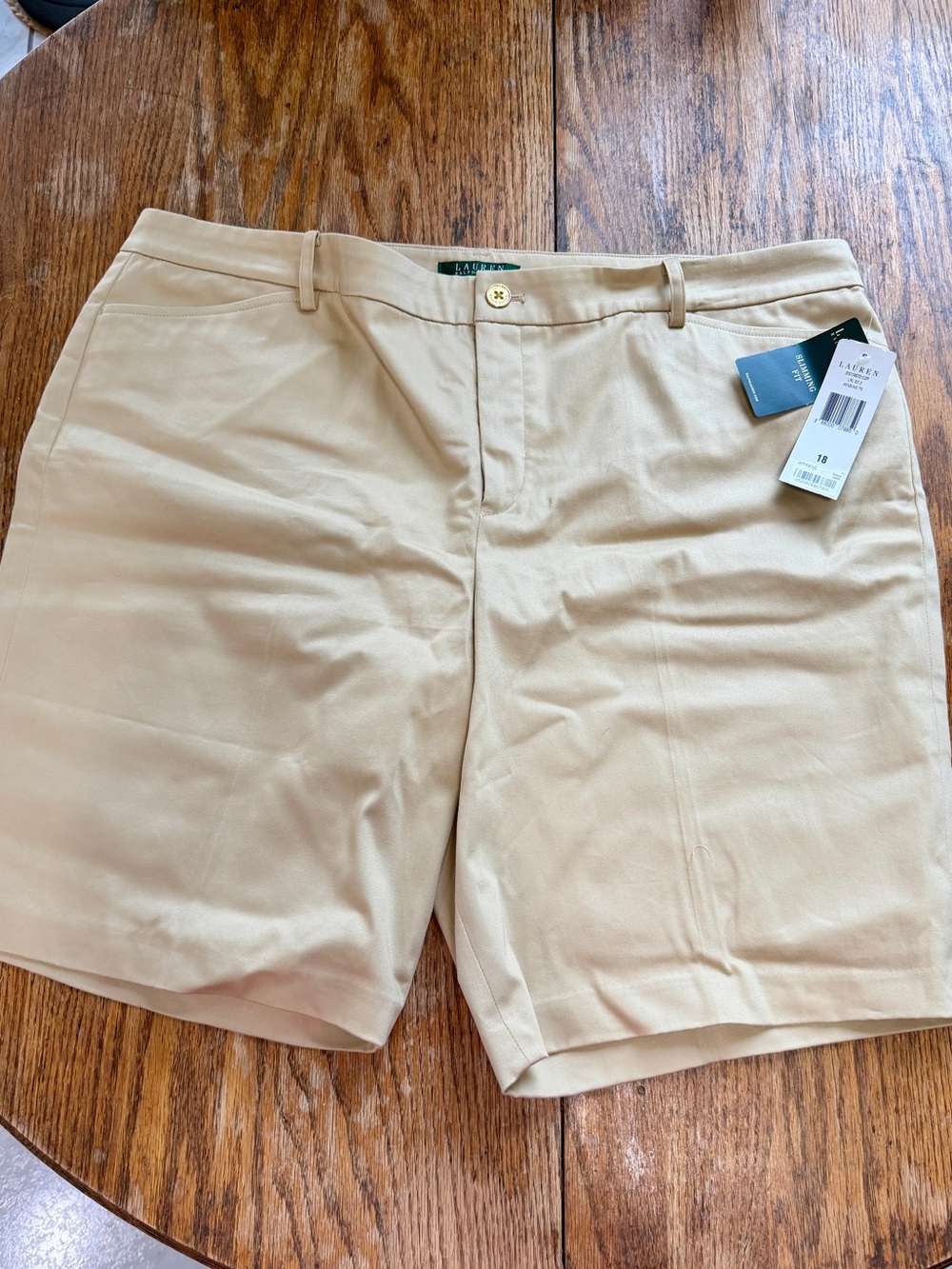 Ralph Lauren Khaki Flat-Front Women's Shorts